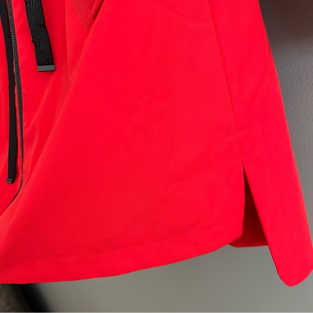 Sam Edelman Women's Hooded Fill Zip Rain Jacket Water Resistant Stretch Red XS - Picture 4 of 16